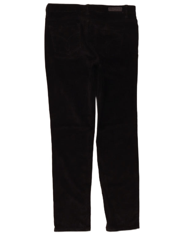 Calvin Klein Pantalones de pana delgados para mujer US 10 Medium W32 L30 Negro