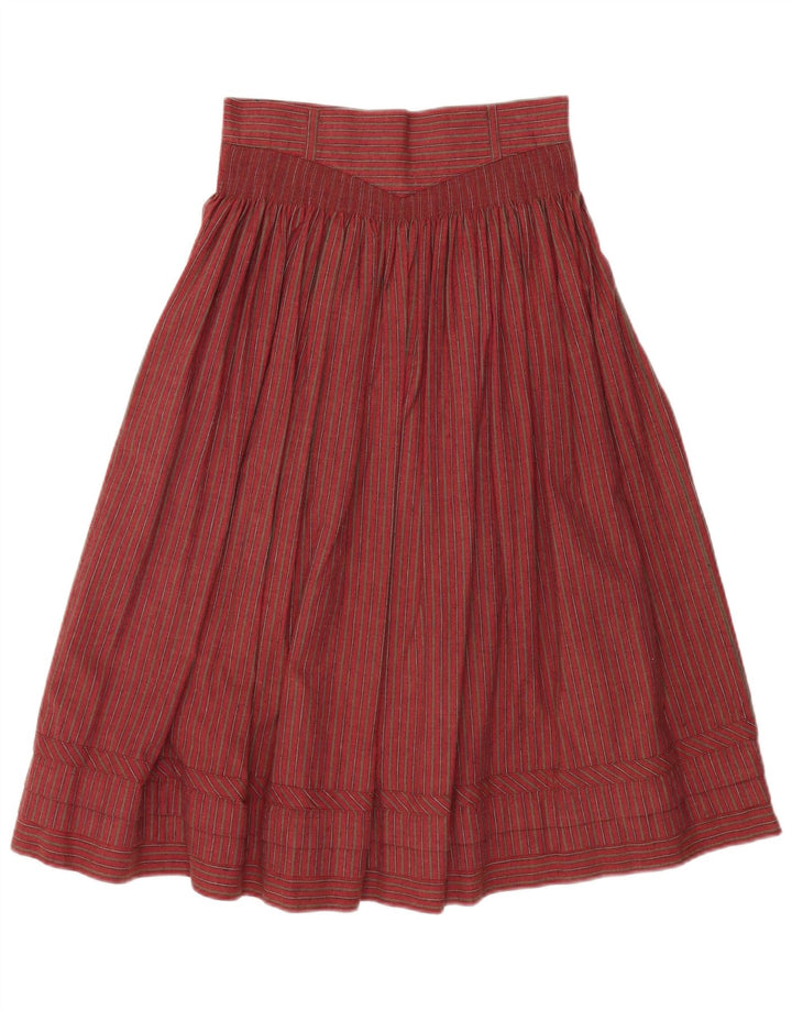 VINTAGE Falda de cintura alta para mujer W28 Algodón a rayas rojas medianas