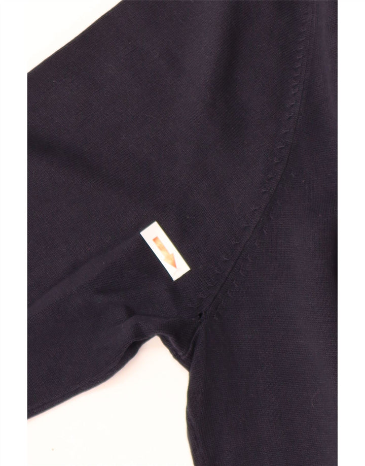 Zara Hombre Jersey Con Cuello En V Jersey Medio Azul Marino Algodón