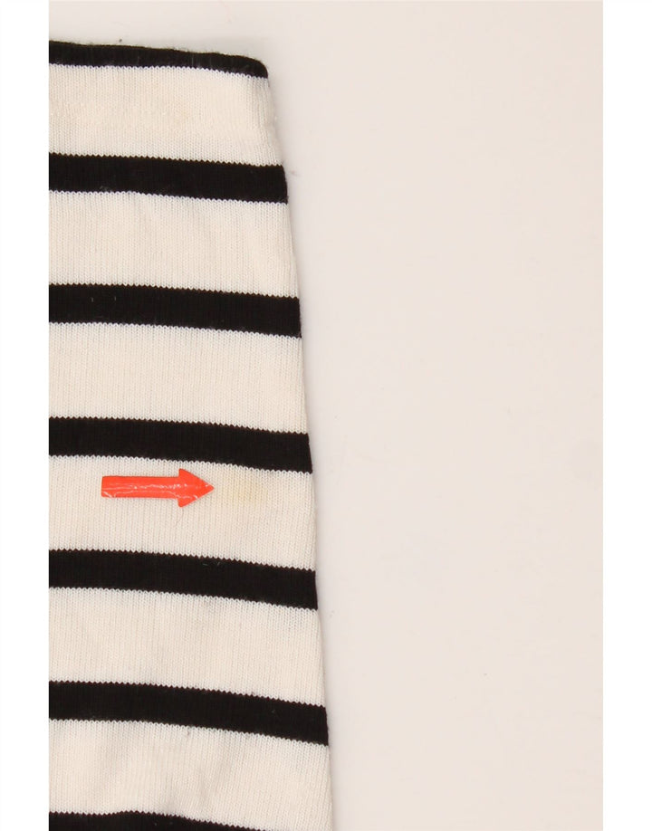 Zara Mujer Top Manga Larga UK 44 Viscosa Rayas Blanca Mediana