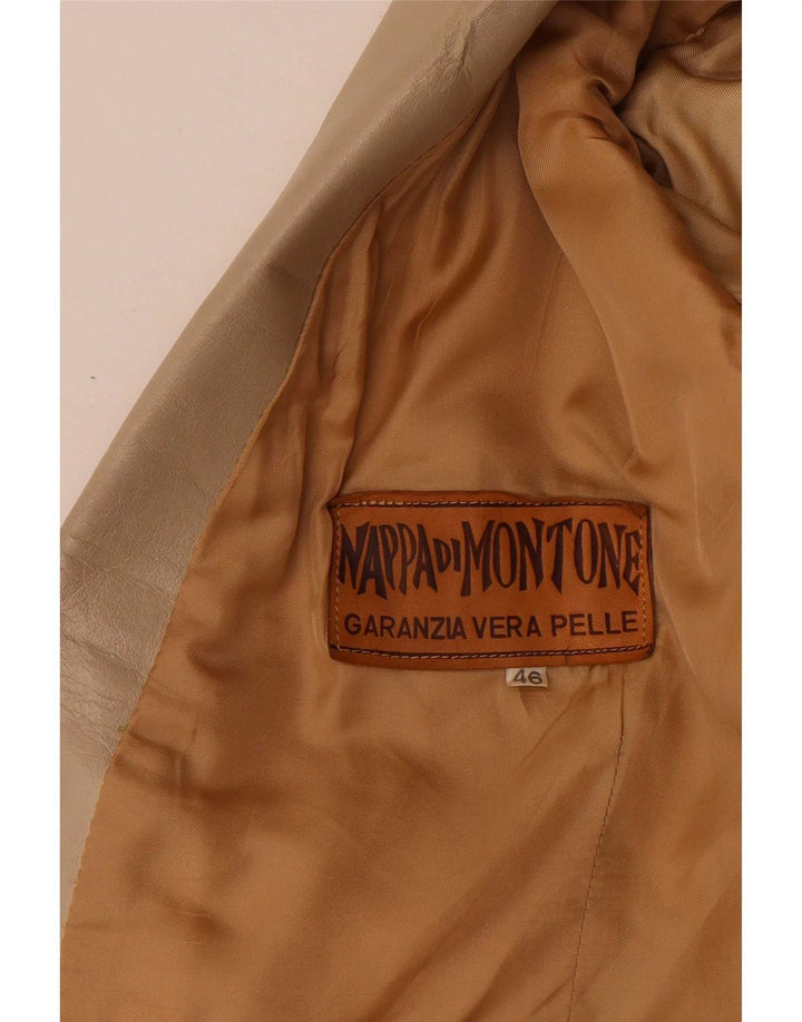 Vintage mujer chaqueta blazer de doble pecho IT 42 Beige medio