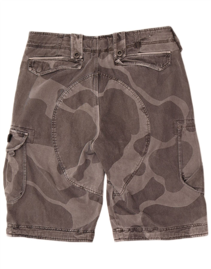Vintage hombres cargo pantalones cortos grandes W34 camuflaje gris