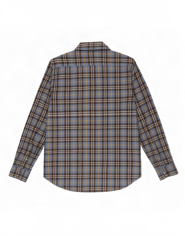 Dino Erre Camisa de franela para hombre Talla 41 16 Algodón a cuadros azul grande