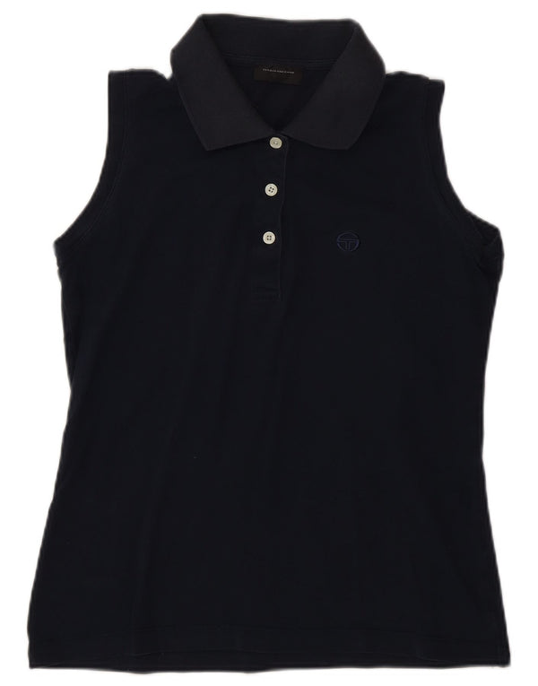 Sergio Tacchini Polo sin mangas para mujer UK 44 Grande Azul marino Algodón