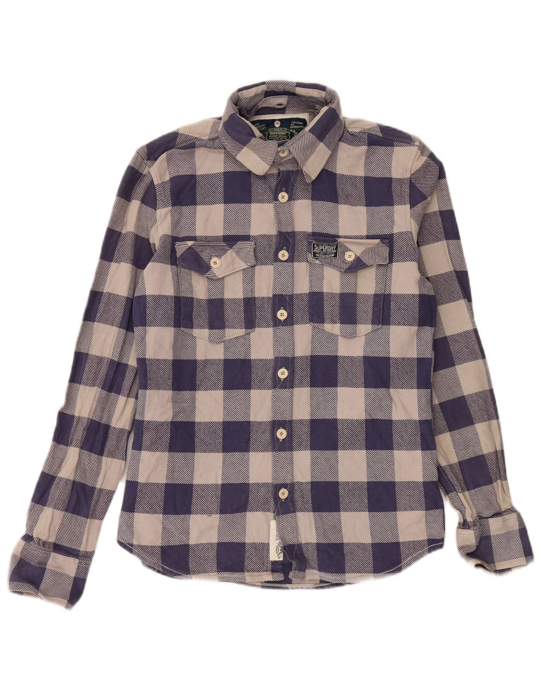 Superdry Camisa De Franela De Algodón A Cuadros Azul Marino Grande Para Hombre