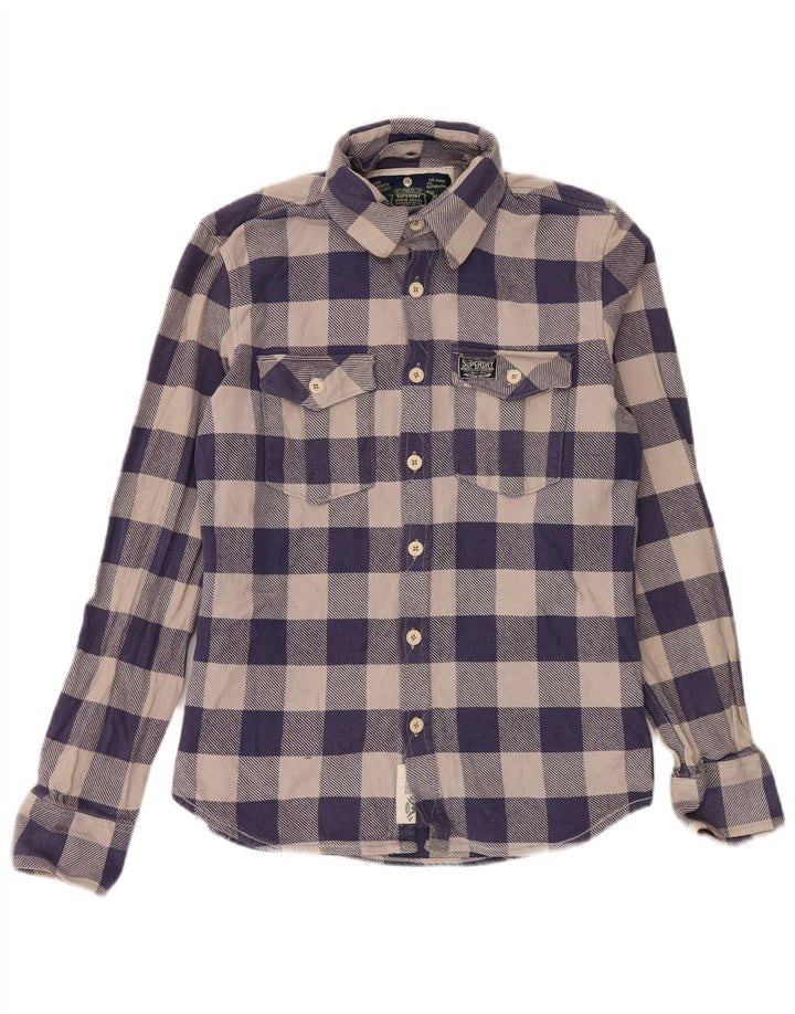 Superdry Camisa De Franela De Algodón A Cuadros Azul Marino Grande Para Hombre