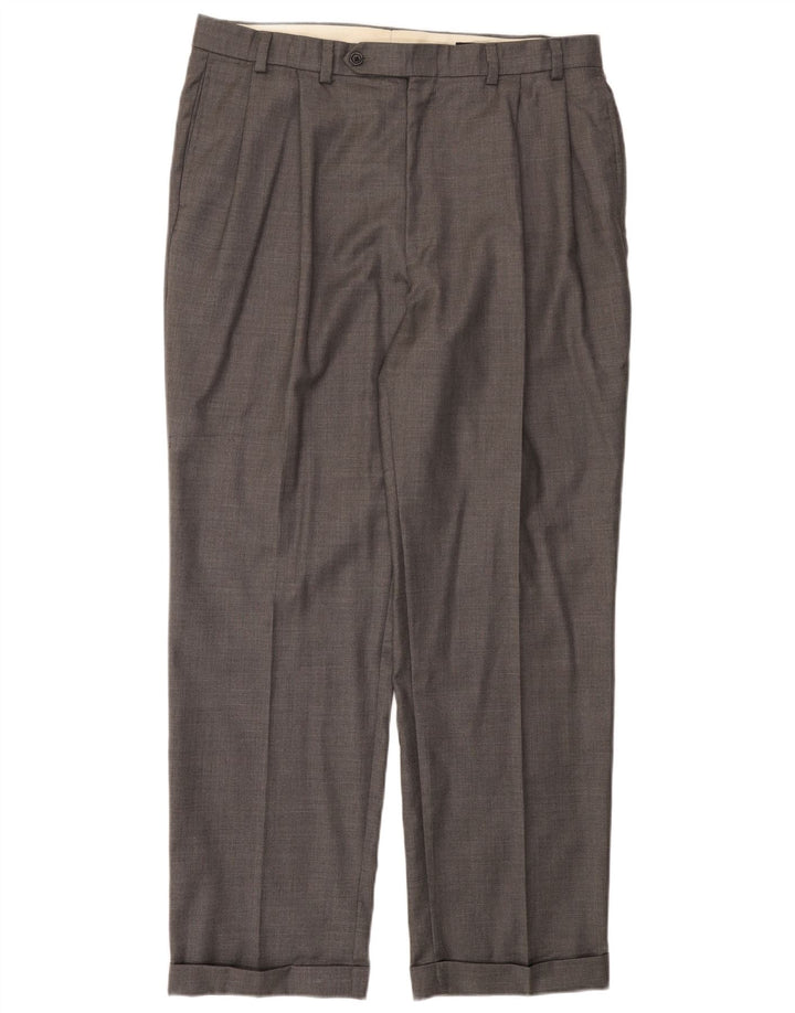 NAUTICA Pantalón de traje con pinzas para hombre W38 L32 Lana gris