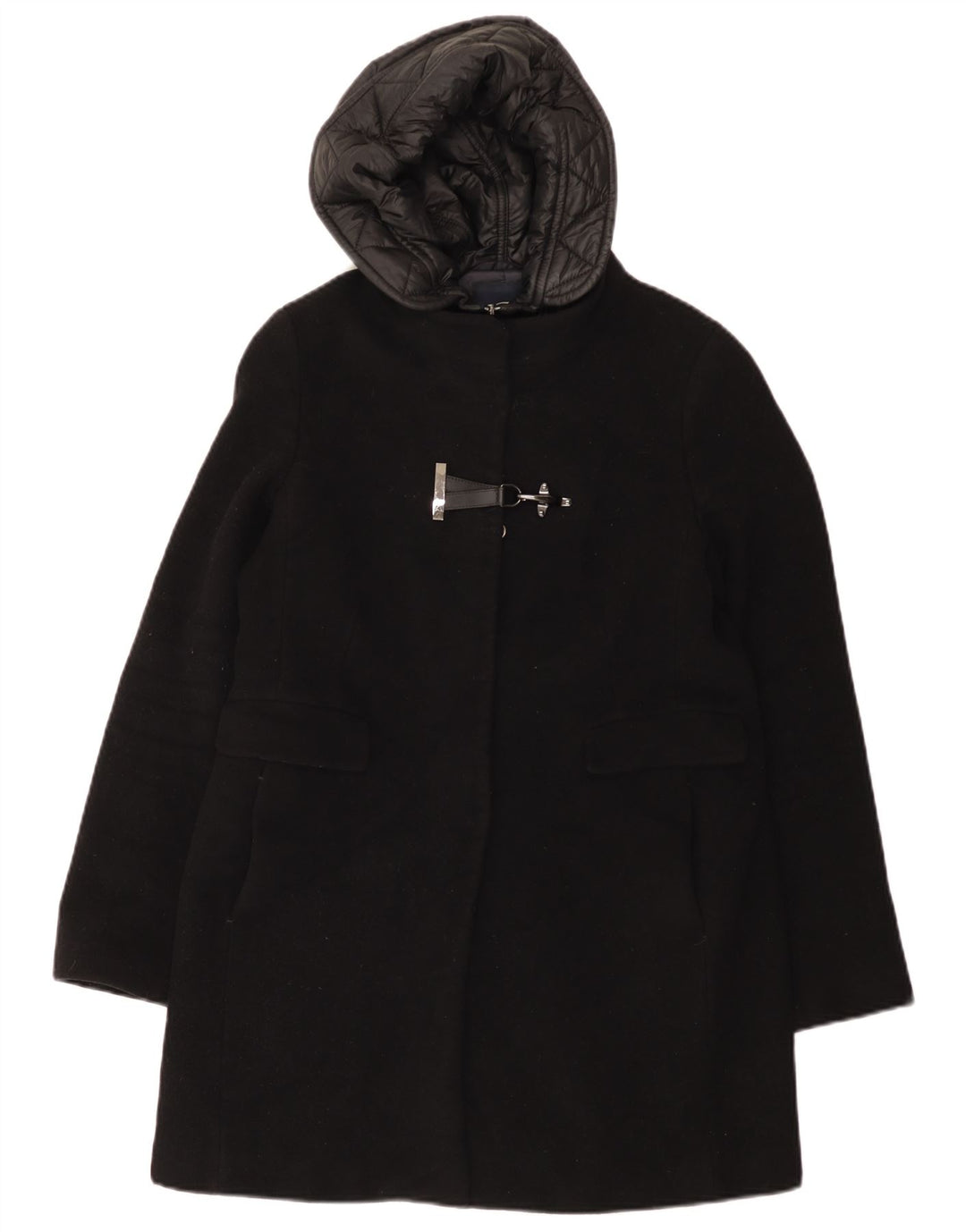 Fay Abrigo cortavientos con capucha para mujer, talla 40, talla grande, lana negra