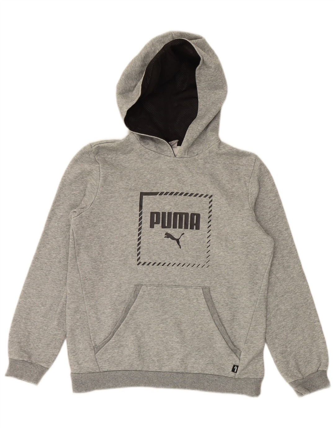 PUMA Sudadera con capucha gráfica para niños 13-14 años Algodón gris