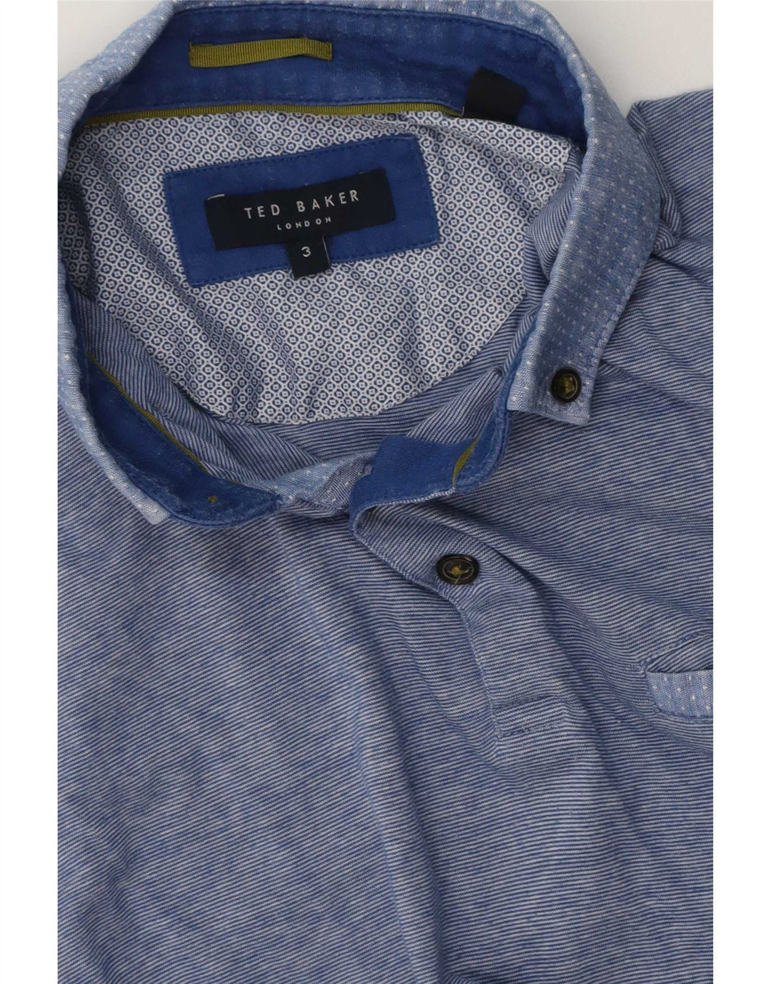 Polo Ted Baker para hombre talla 3 rayas azules medianas