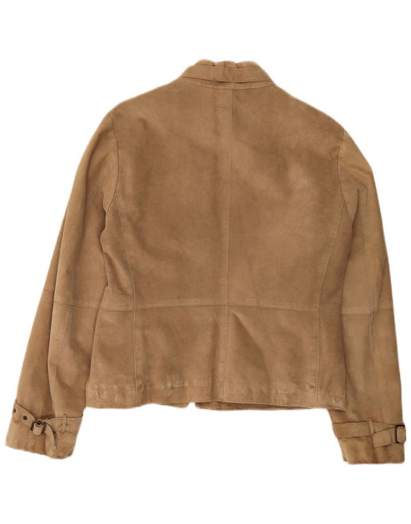 Penny Black Chaqueta de ante para mujer Reino Unido 12 Cuero beige medio