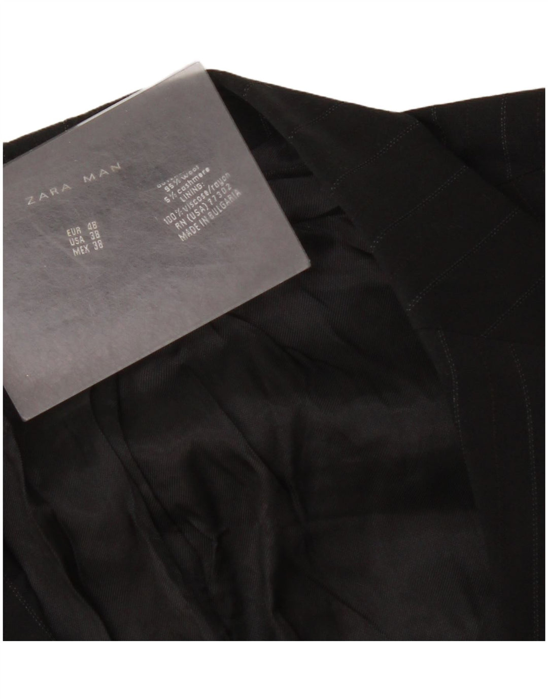 Zara Chaqueta tipo blazer de 2 botones para hombre EU 48 Mediana Lana a rayas negras