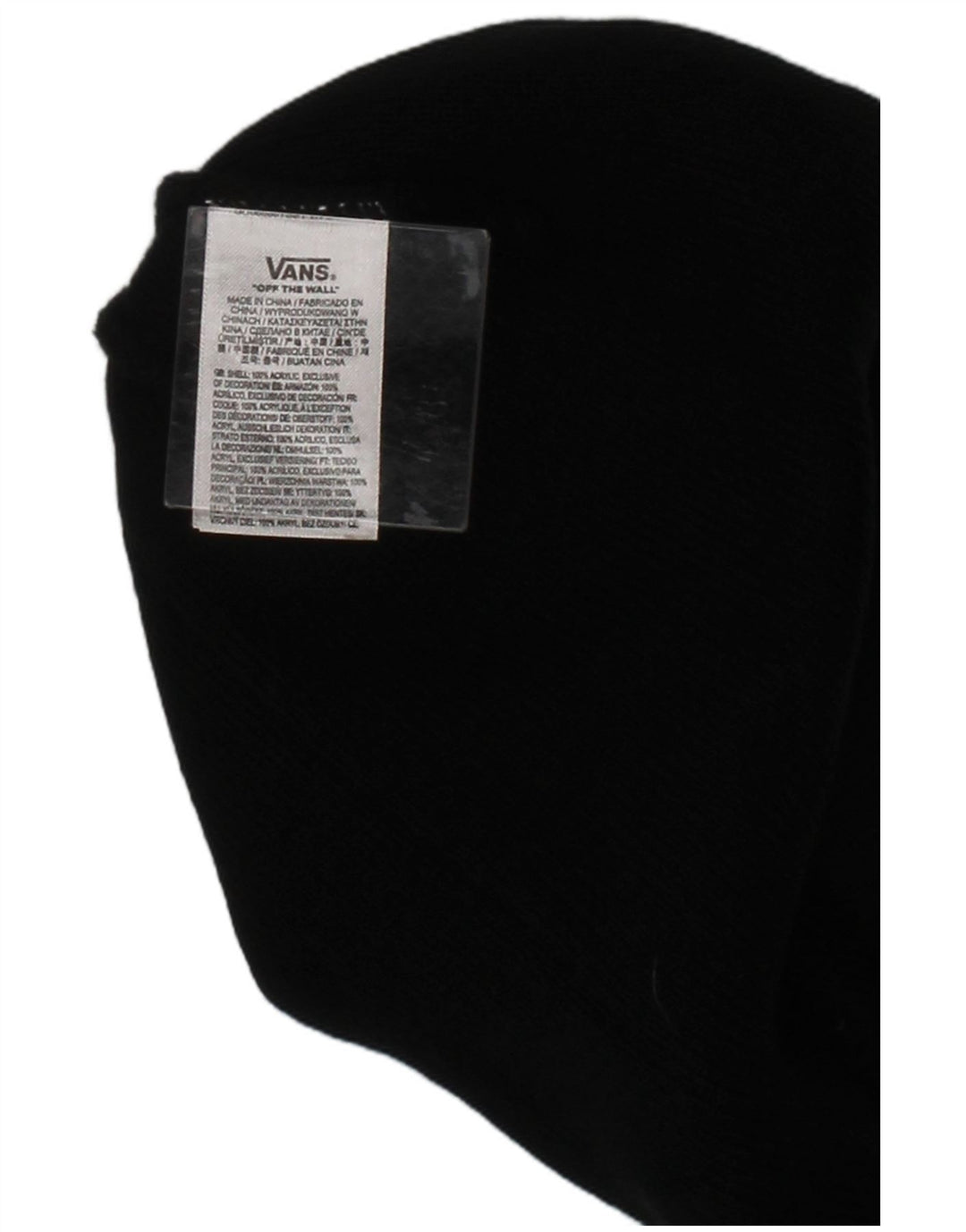 Vans Gorro de punto gráfico para hombre, talla única, acrílico negro