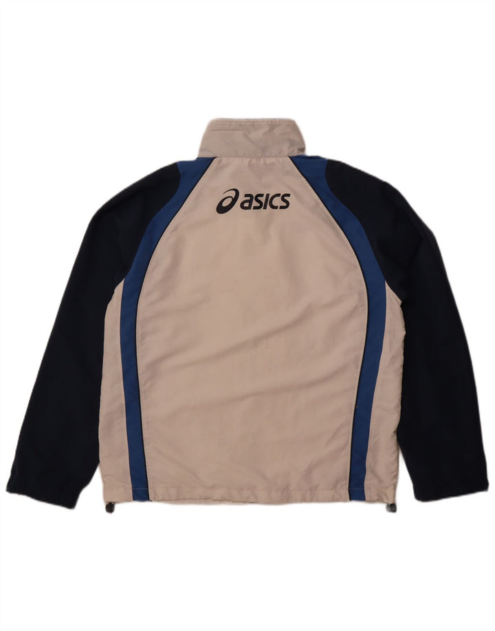 Asics Hombre Graphic Chándal Top Chaqueta Grande Blanco Colorblock Poliéster