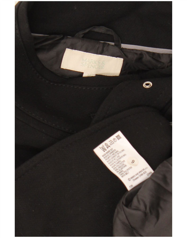 MARKS & SPENCER Abrigo para mujer UK 44 Medio Negro Poliéster