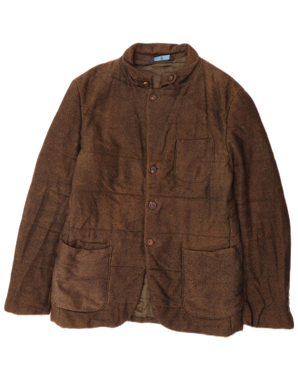 Massimo Dutti Chaqueta Acolchada Hombre EU 48 Algodón Moteado Marrón Medio