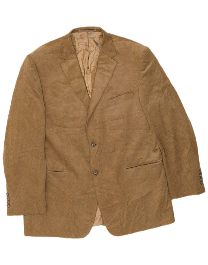 Marks & Spencer Chaqueta tipo blazer de pana con 2 botones para hombre, talla 42, color beige