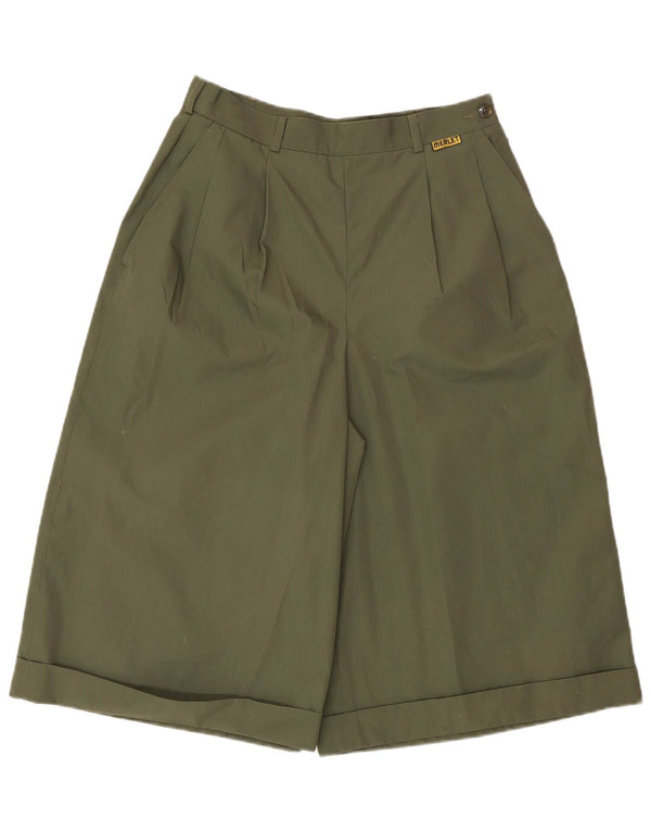 NINO Pantalones cortos chinos de cintura alta para mujer IT 46 Large W26 L15 Caqui