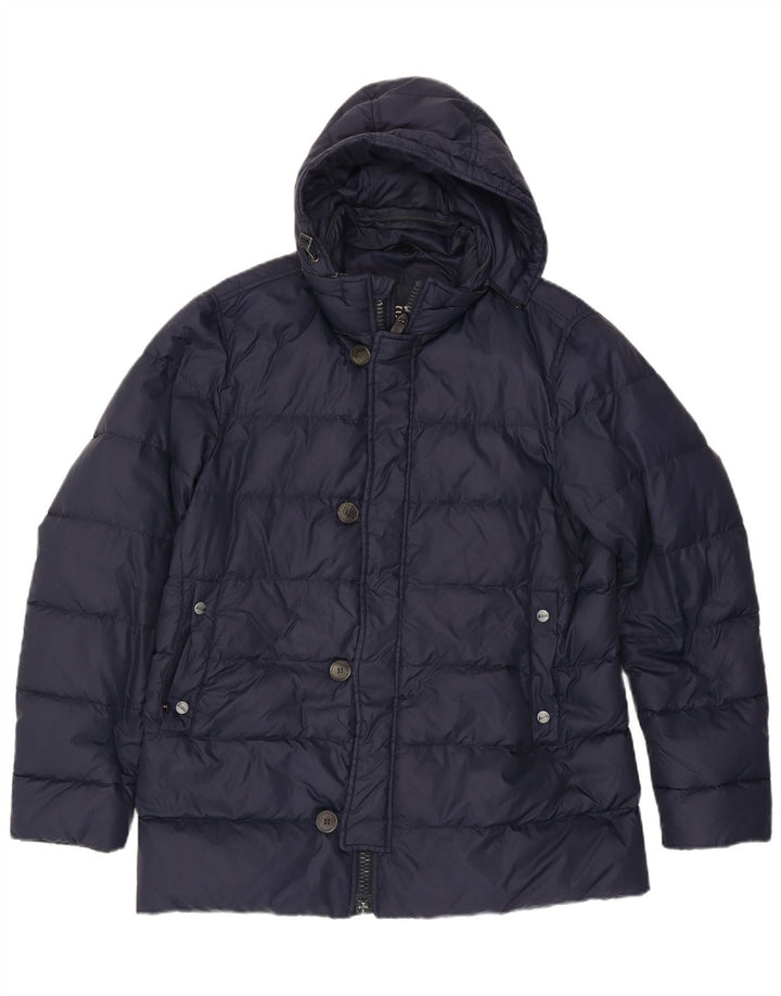Herno Chaqueta acolchada con capucha para hombre UK 38 Medium Azul marino