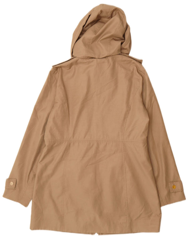 Michael Kors Womens Military Hooded Parka Jacket UK 14 Medium Beige Cotton