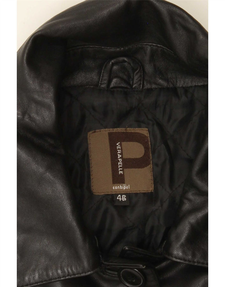 Conbipel Abrigo de cuero para mujer IT 46 Large Black