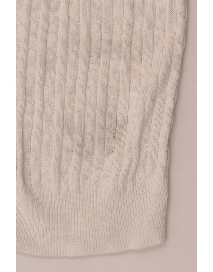 Zara Mujer Cárdigan Suéter UK 12 Medio Algodón Blanco