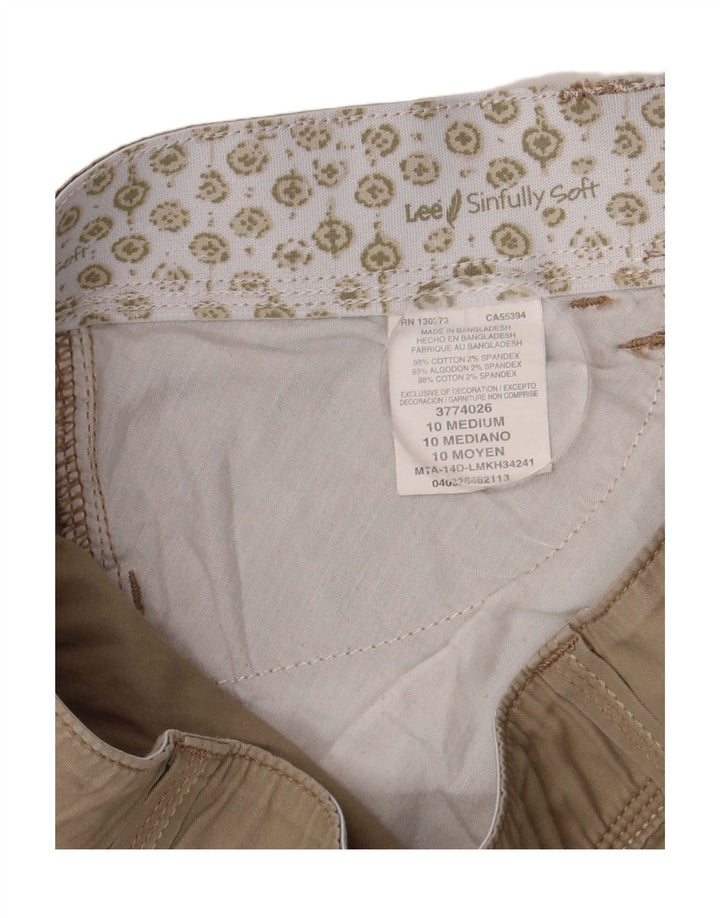 Lee pantalones cortos cargo para mujer US 10 grande W32 algodón beige