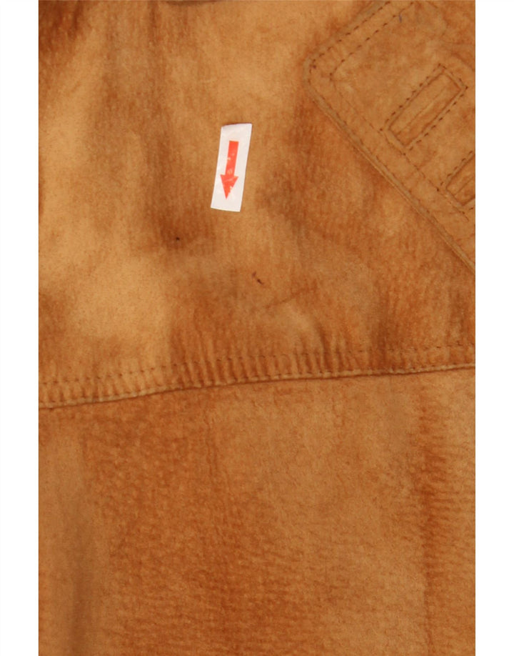 Vera Pelle Chaqueta de ante extragrande para mujer IT 48 XL Cuero beige