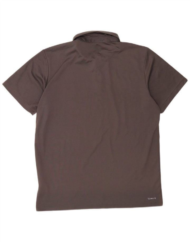 Polo ADIDAS Climalite para hombre poliéster gris grande