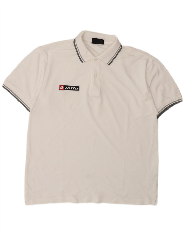 Polo Lotto Hombre Grande Blanco Algodón