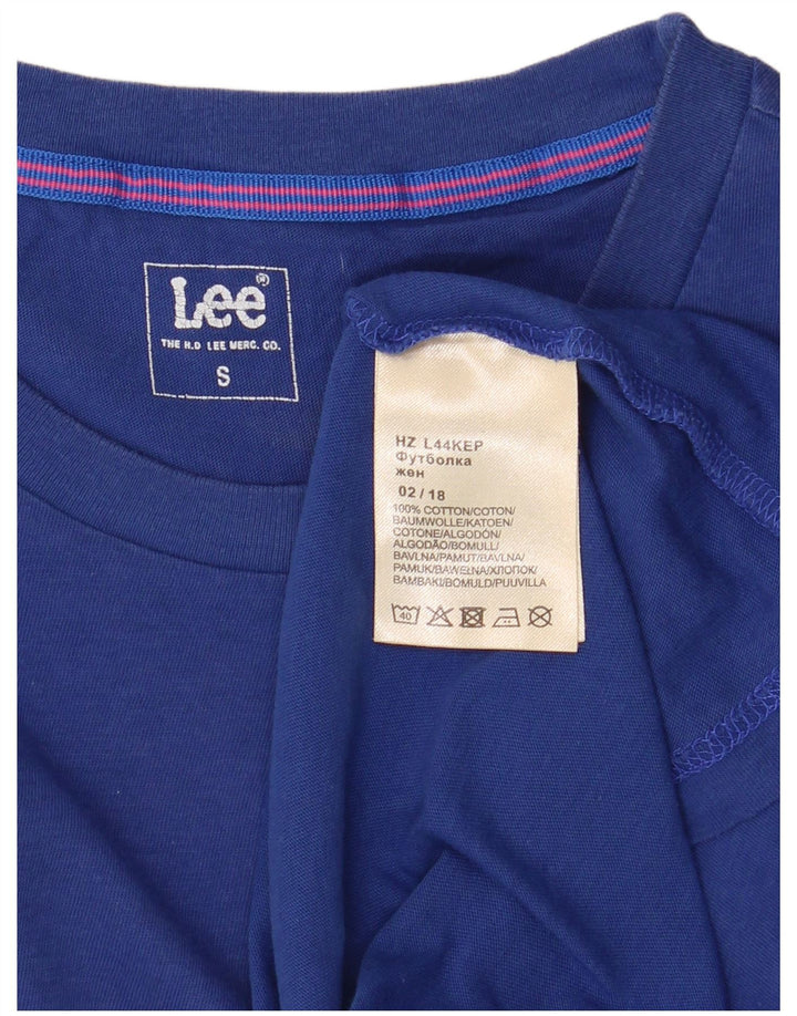 Lee Camiseta extragrande para mujer Top UK 10 Small Blue Cotton
