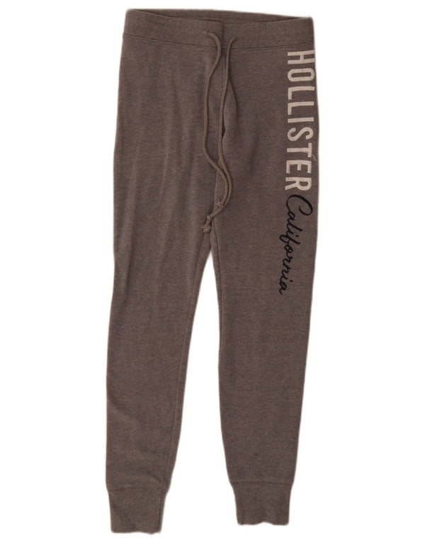 HOLLISTER Pantalones de chándal gráficos para mujer Joggers UK 4 XS Gris Algodón