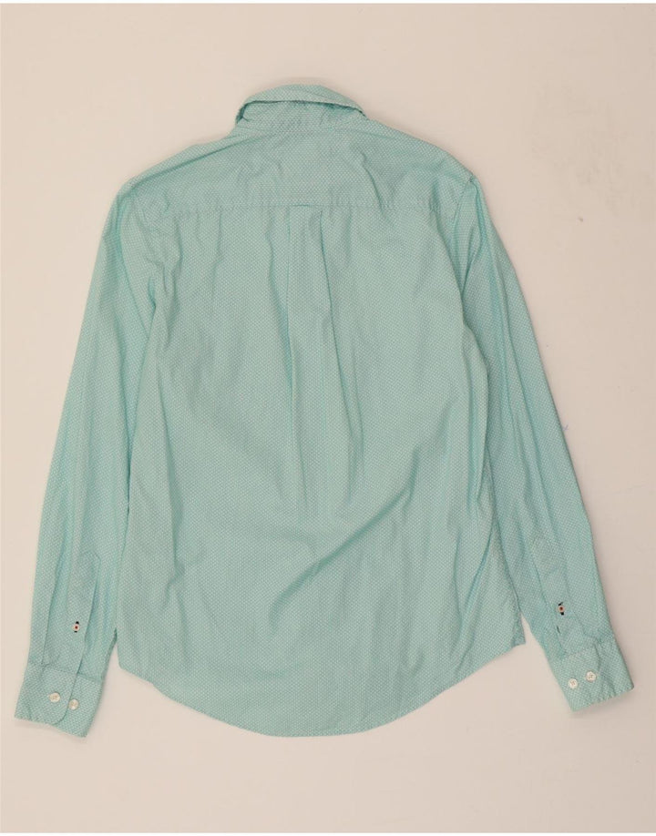 TOMMY HILFIGER Mens Abstract Pattern Shirt XS Turquoise Cotton 80s Vintage Tommy Hilfiger and Second-Hand Tommy Hilfiger from Messina Hembry 