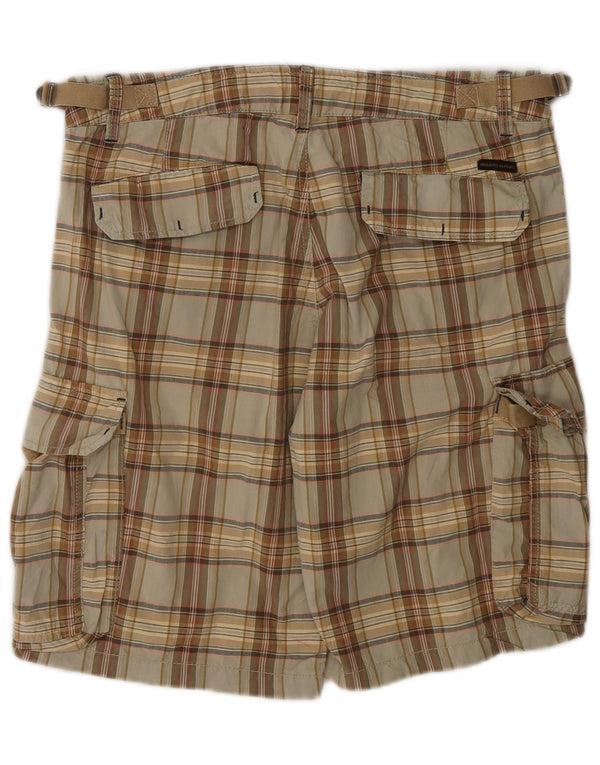 Marlboro Classics Shorts Cargo Para Hombre W31 Algodón A Cuadros Beige Medio