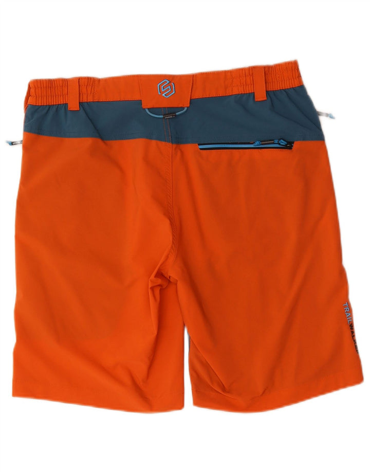 Pantalones cortos tipo cargo con gráficos para hombre Sphere Pro, tamaño mediano, W34, bloques de color naranja