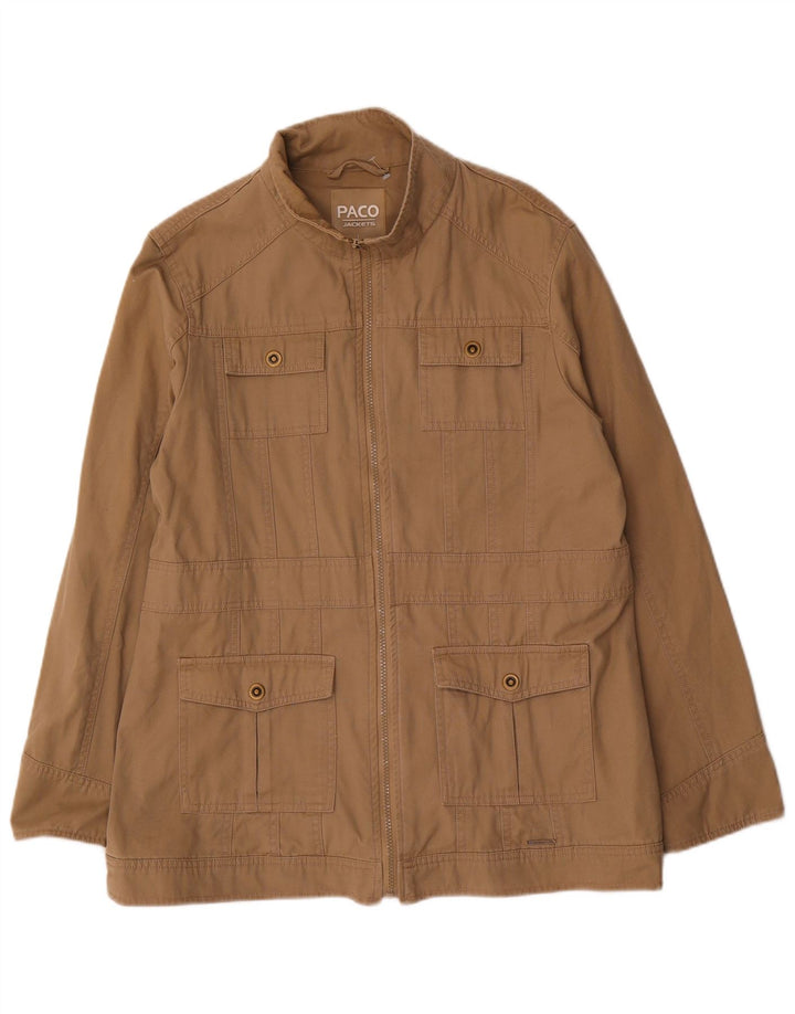 Paco Chaqueta utilitaria para hombre UK 40 Grande Algodón marrón