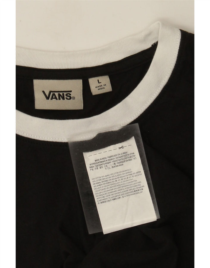 Vans Camiseta gráfica para hombre Top grande de algodón geométrico negro