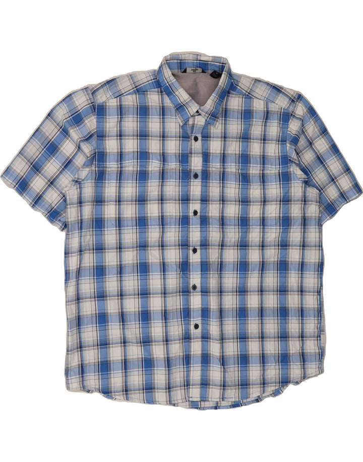 WRANGLER Mens Short Sleeve Shirt XL Blue Check Polyester Vintage Wrangler and Second-Hand Wrangler from Messina Hembry 
