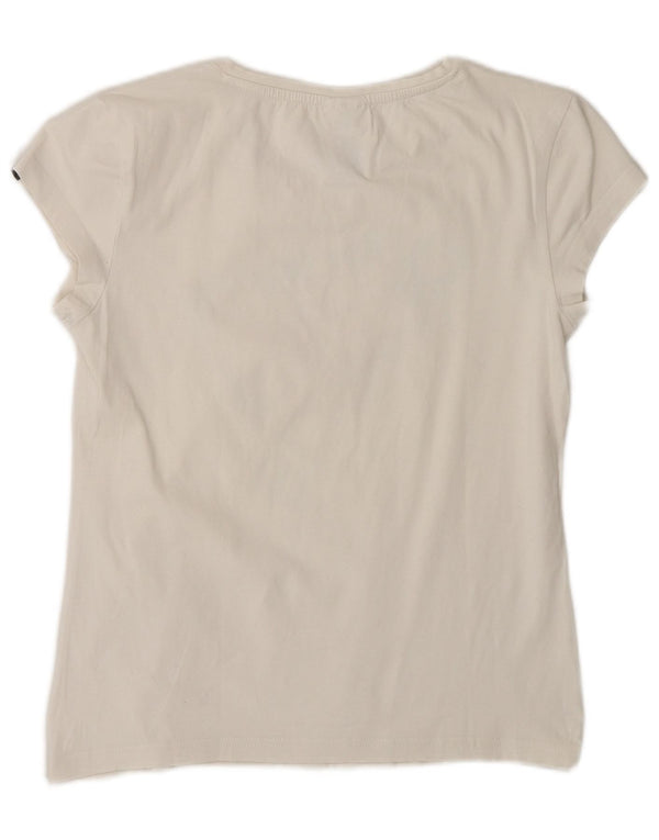 Adidas Camiseta gráfica para mujer Top UK 8/10 Small White Floral Cotton