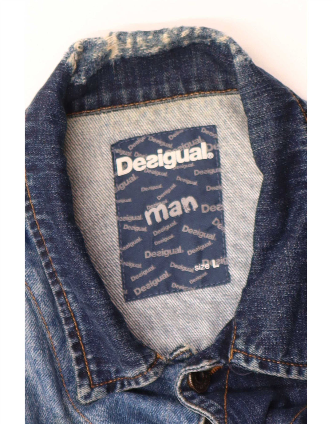 Desigual Chaqueta vaquera para hombre Reino Unido 40 Algodón azul grande