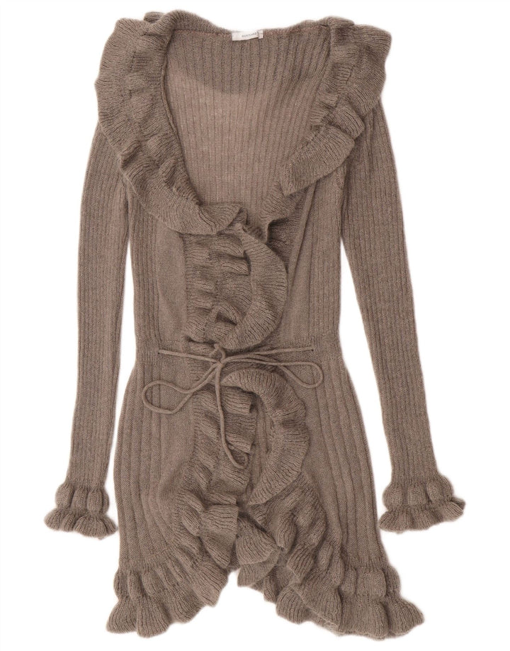 Northland Cárdigan Largo con Volantes en la Parte Delantera para Mujer UK 8 Small Gris