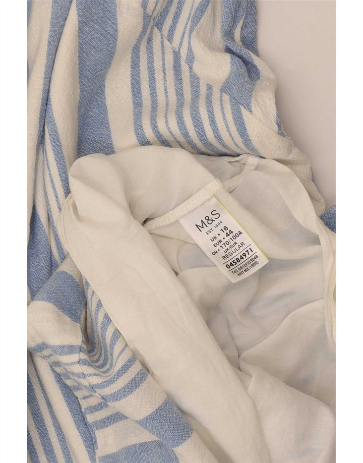 Marks & Spencer Vestido básico sin mangas para mujer UK 46 Grande Azul a rayas