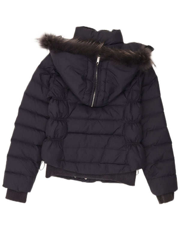 Zu Elements Chaqueta acolchada con capucha para mujer UK 12 Medium Azul marino Poliamida