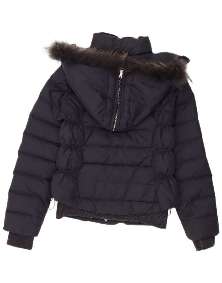 Zu Elements Chaqueta acolchada con capucha para mujer UK 12 Medium Azul marino Poliamida