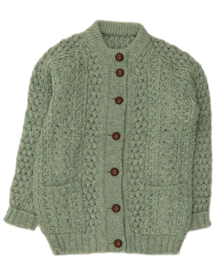 Vintage mujer Cardigan suéter Reino Unido 14 verde medio