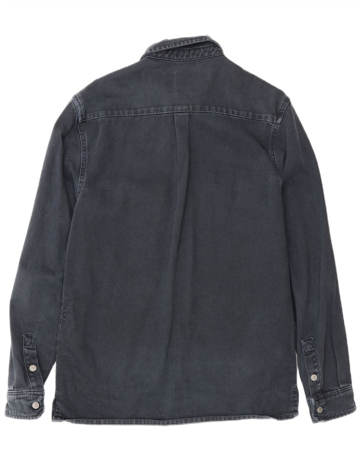 Zara Hombre Camisa Vaquera Relaxed Fit Algodón Azul Marino Medio