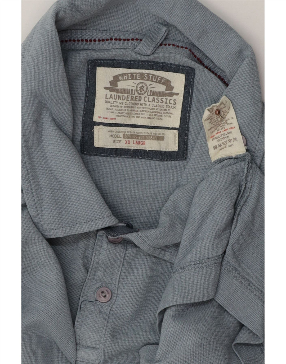 WHITE STUFF Polo para hombre 2XL Algodón azul