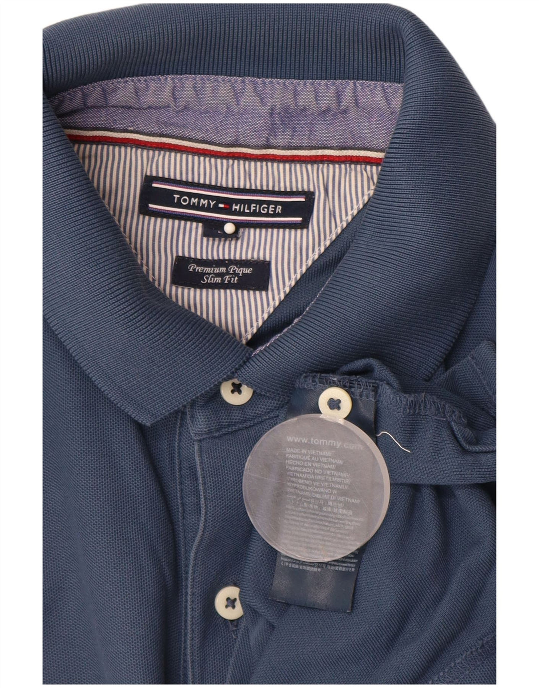 TOMMY HILFIGER Polo Slim Fit para hombre Algodón azul grande