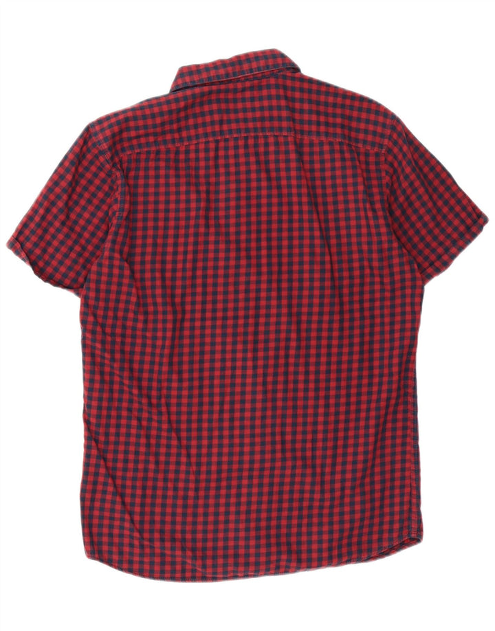 Camisa Jack & Jones Hombre Manga Corta Algodón Vichy Rojo Medio
