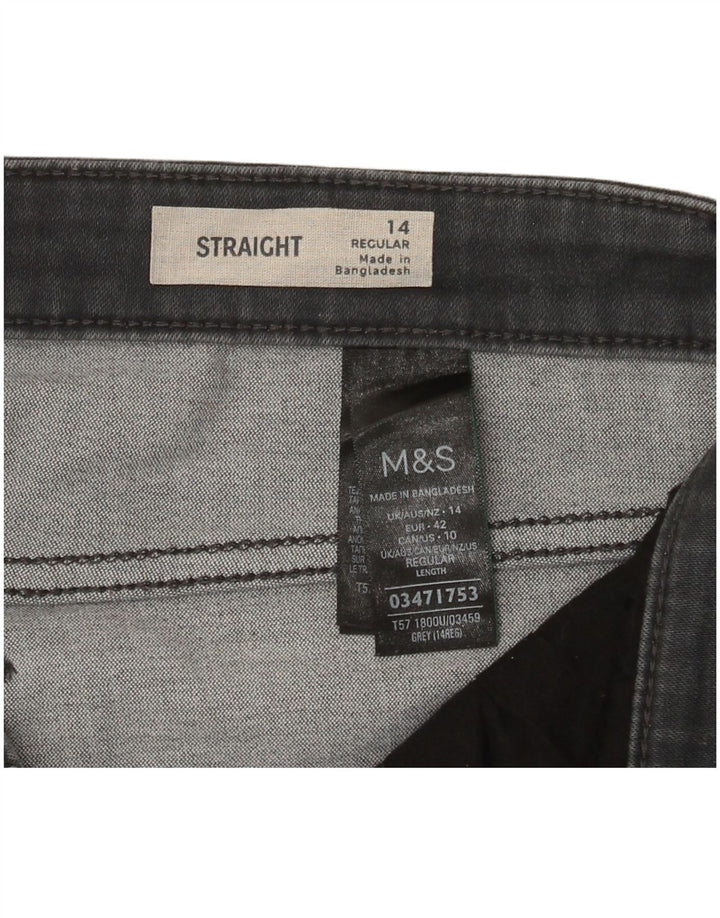 Marks & Spencer Jeans Rectos Regulares para Mujer UK 40 Large W32 L30 Gris